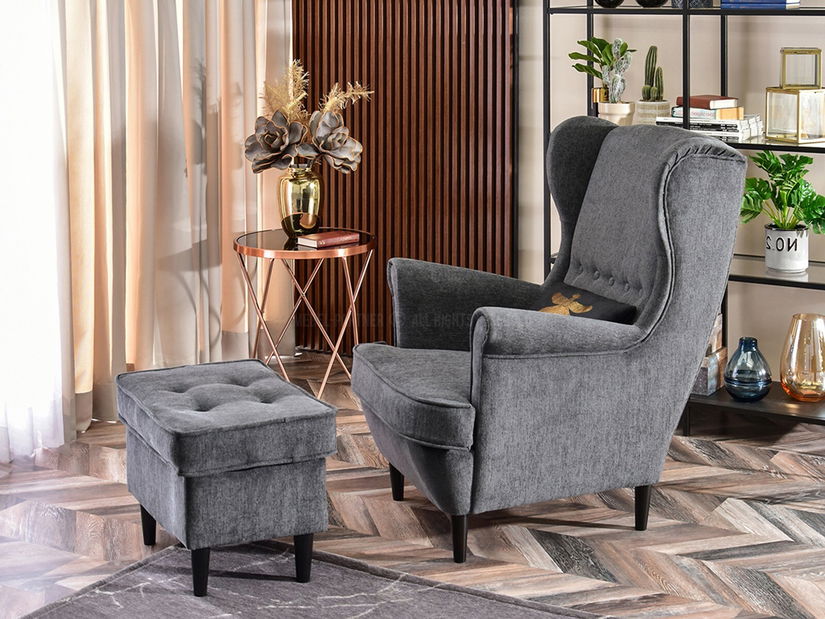 Kreslo ušiak Margis (grafitová)