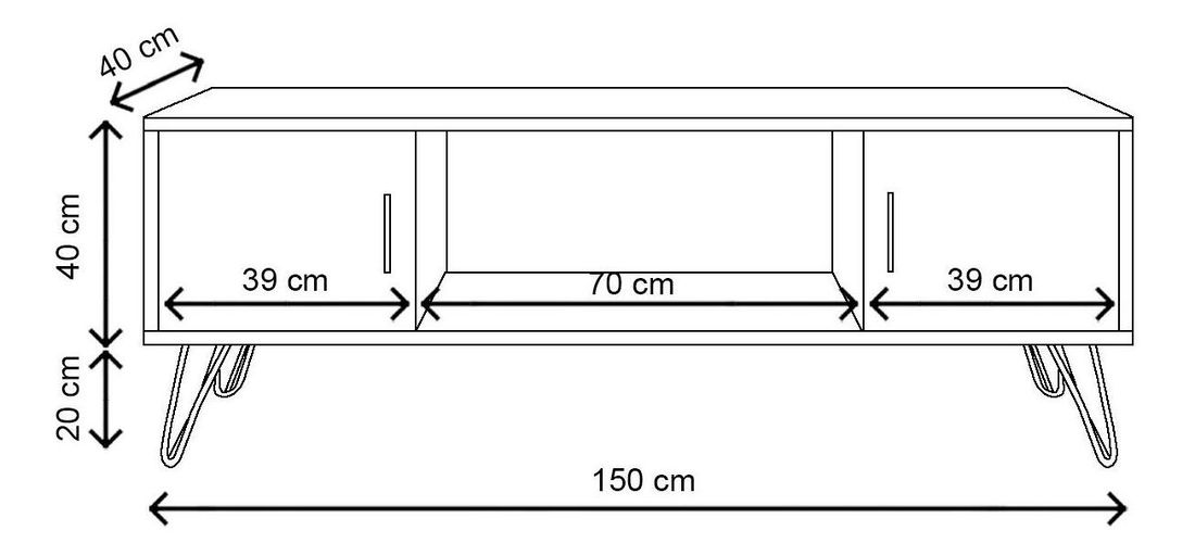 TV asztal/szekrény Nimidi (tölgy) 