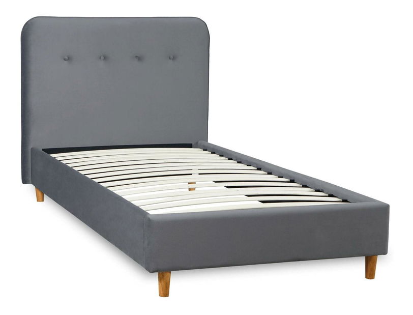 Pat de o persoană 90 cm Dictador (gri închis) (cu somieră)