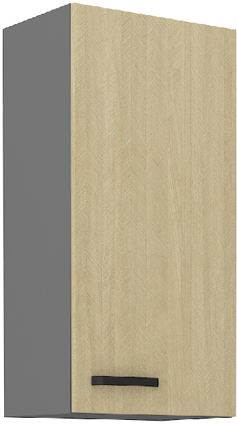 Dulap superior de bucătărie Scarmi 45 G-90 1F (Antracit + Herringbone scandi)