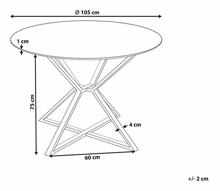 Masă de sufragerie rotundă Britanie (negru) (pentru 4 persoane)