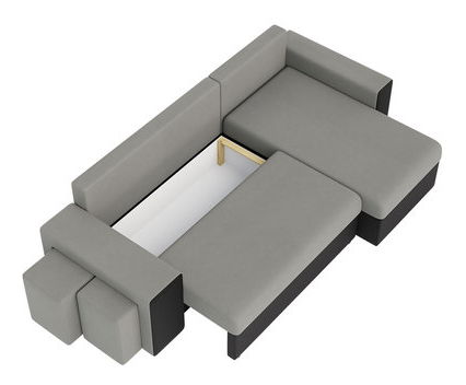 Kutna garnitura Terazuno S (krem) (s prostorom za odlaganje)