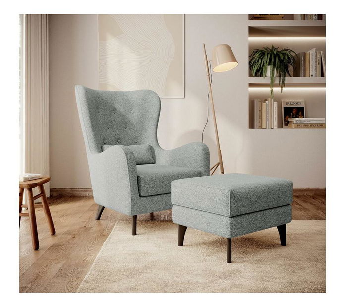 Kreslo Calimero I (svetlosivá + wenge)