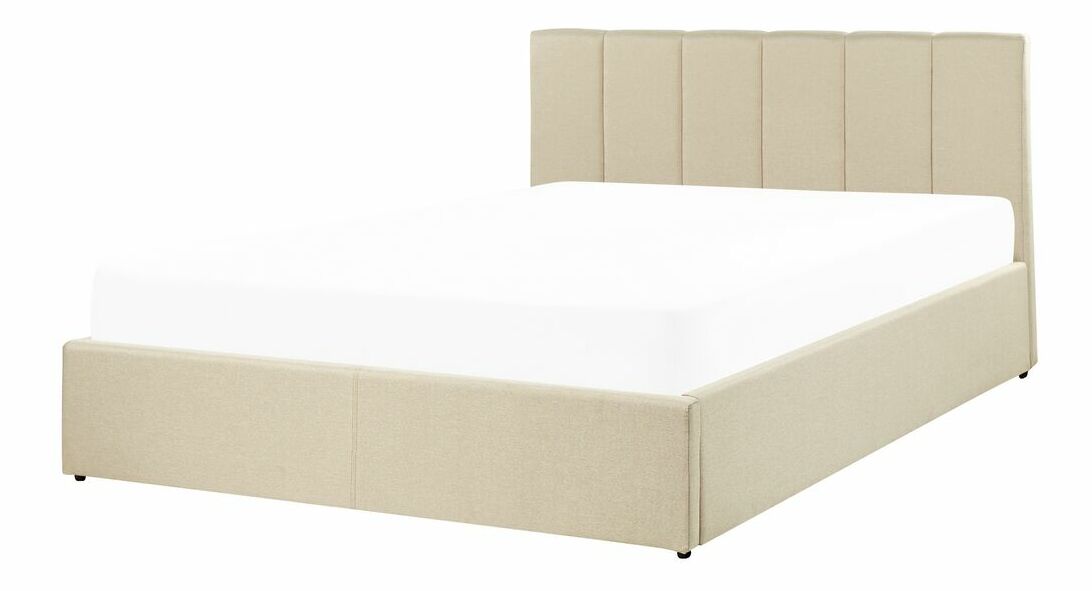 Bračni krevet 140 cm Dabria (bež) (s podnicom) (s prostorom za odlaganje)
