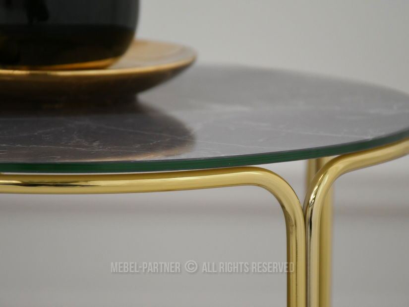 Dohányzóasztal Belianni Zest (szürke márvány + arany)