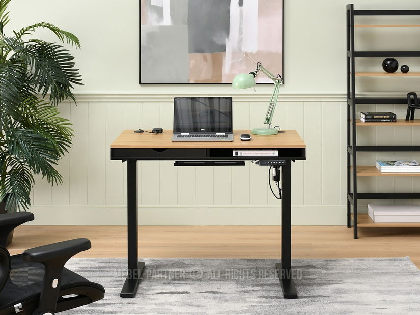 Masă PC Osto 100 (stejar negru + negru)