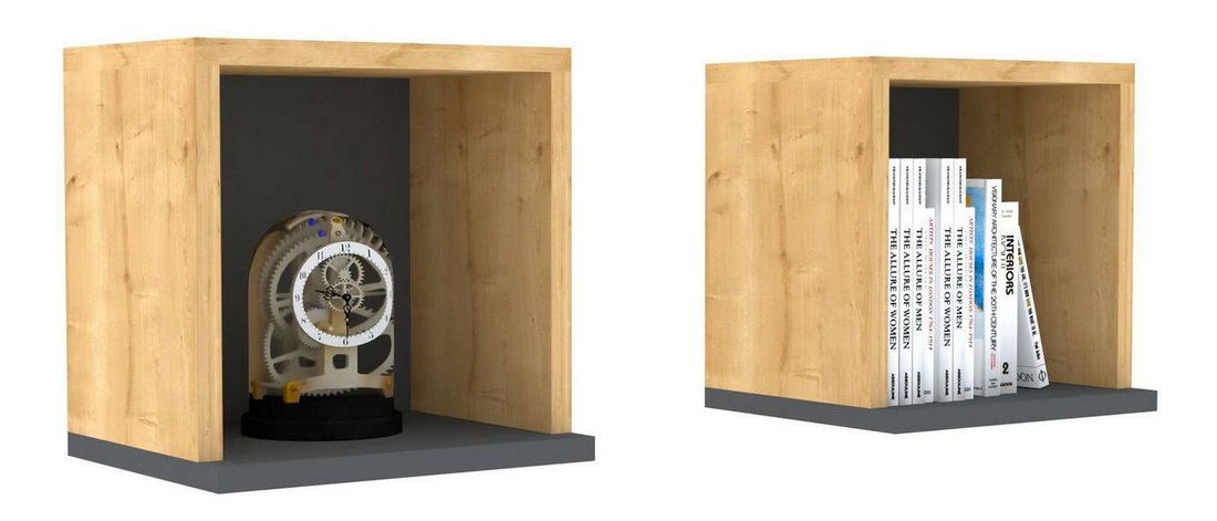 Set 2 kom. polica Matato (hrast safir + antracit) 