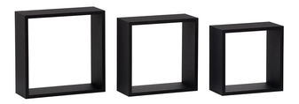 Set zidnih polica (3 kom.) Parto (crna mat)