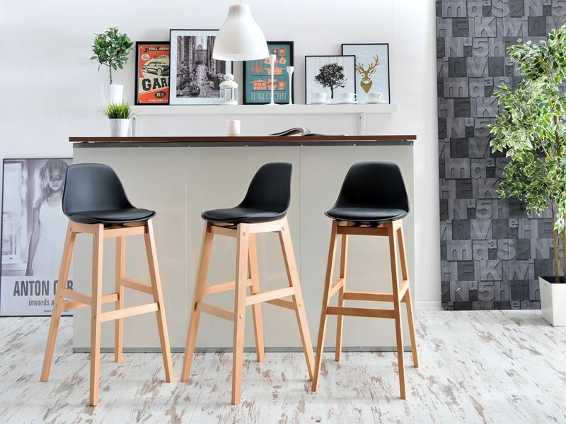 Stolička Evan (čierna + buk)