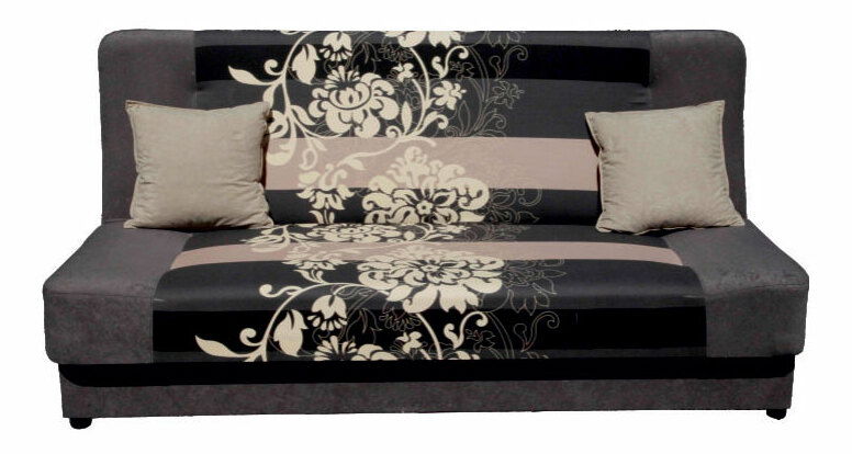 Pohovka trojsedačka London 3R sivá + sivý kvet 