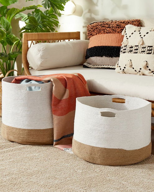 Set 2 ks košíkov Kahza (biela)