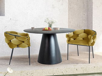 Blagovaonski stol Alphonse (siva + crna) (za 4 osobe) *Outlet moguća oštećenja