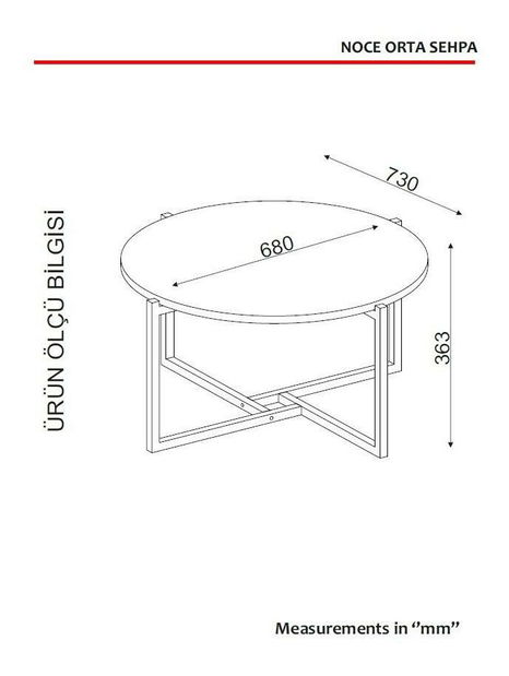 Masă de cafea Novah (Nuc)