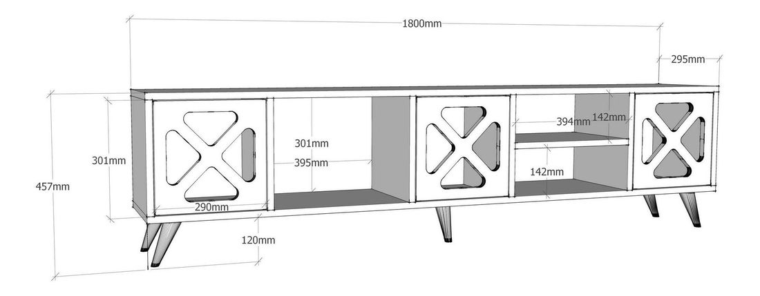 TV szekrény Sinofella (fehér + antracit)
