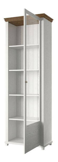 Vitrină Elvina Typ 06 (alb + arin + stejar lefkas)