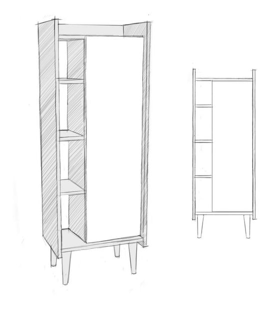 Skrinka Mavade 4 (orech + antracit) 