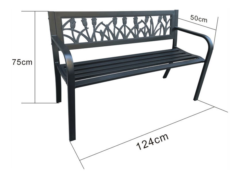 Bancă de grădină Luna (negru)