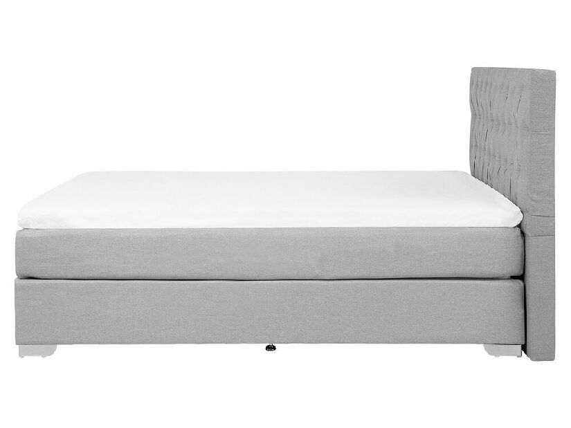 Manželská posteľ Boxspring 160 cm DUKE (s roštom a matracom) (sivá)