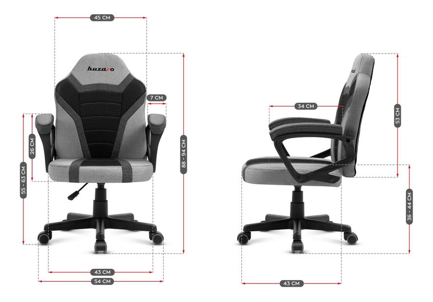 Scaun gaming pentru copii Rover 1 (negru + gri)