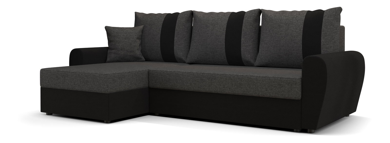 Kutna garnitura Daven L (siva + crna) (L)