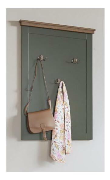 Vešiakový panel Navori (zelená + dub lefkas)