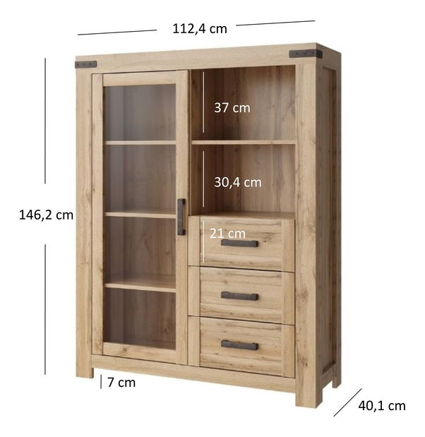 Vitrină Mirella (Stejar wotan)