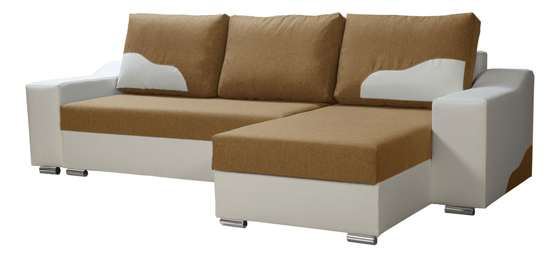 Rohová sedačka Wisteria (béžová + biela) (P)