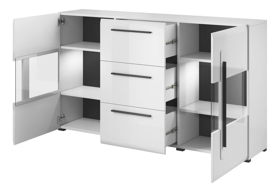 Vitrina Tashia Typ 28 (bijela + visoki bijeli sjaj)