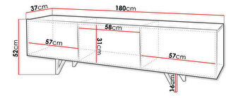 TV skrinka/stolík 180 01 Novartis (Biela + Biely lesk)