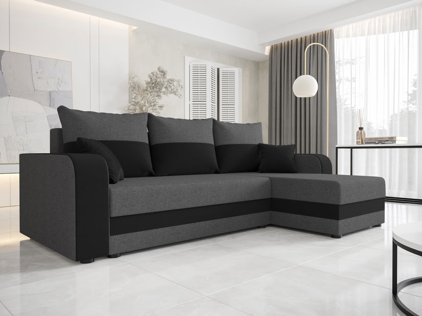 Kutna garnitura Harmony L Bis (siva + crna) (D)