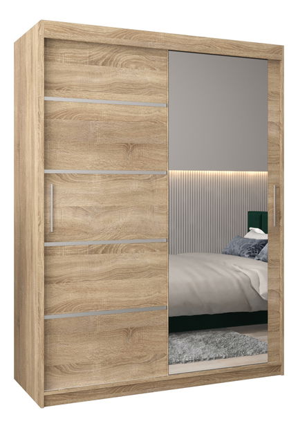 Dulap de haine 180 cm cu oglindă Verika 2 180 (stejar sonoma)