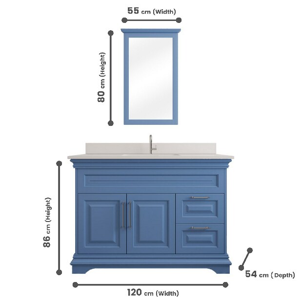 Set mobilier baie Horazio 48 (Albastru)