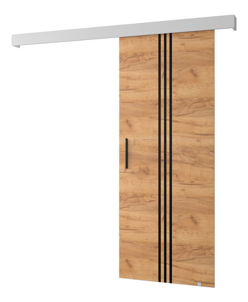 Posuvné dvere 90 cm Sharlene V (craft zlatý + biela matná + čierna)