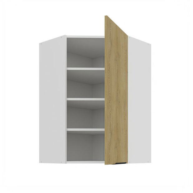 Dulap superior de bucătărie de colț Carminia 60x60 GN-90 1F (45) (stejar cremona + alb)