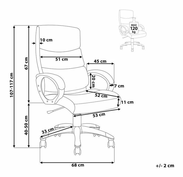 Scaun de birou Kong (negru)