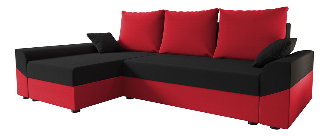 Rohová sedacia súprava Dusk L (červená + čierna) (L)