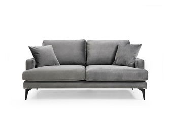 Canapea două locuri Papirolla (gri + negru)