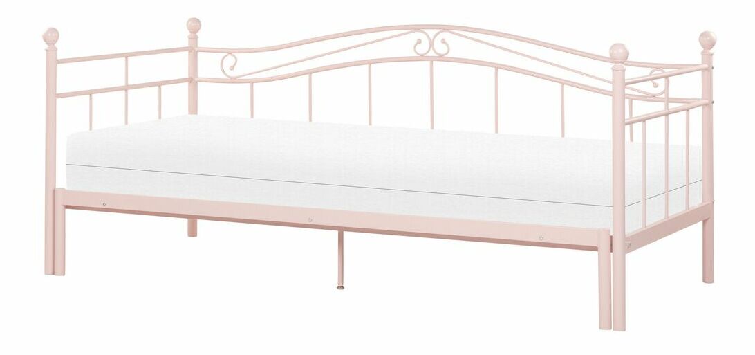 Egyszemélyes ágy 80 cm Clinton Bonell (bordó) (ágyráccsal és matraccal, és tárolóhellyel)