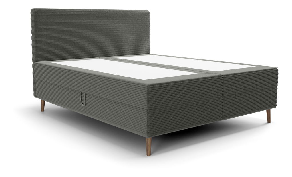 Manželská posteľ 160 cm Napoli Bonell (tmavozelená) (s roštom, s úl. priestorom)