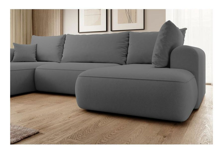 U alakú sarokkanapé Olivo U (J) (világos szürkés fekete + fekete)