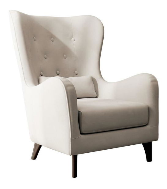 Kreslo s podnožkou Calimero II (krémová + wenge)