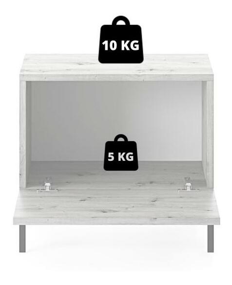 Noćni stolić Lamellito L4 (bijela + zlatna)