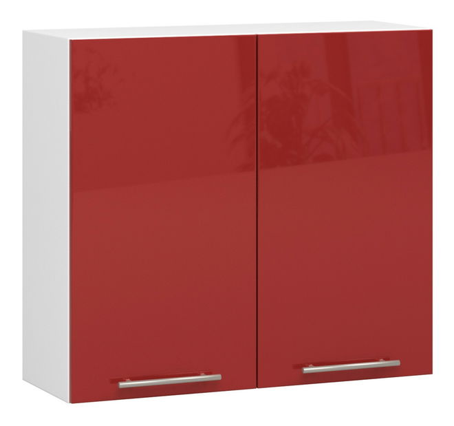 Felső konyhaszekrény Ozara W80 H720 (fehér + fényes piros)
