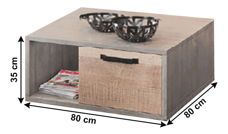 Dohányzóasztal Bareni 1S (homok tölgy + szürke)