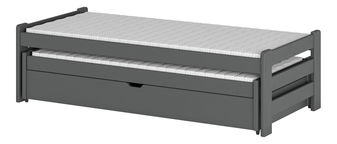 Gyerekágy 90 x 200 cm ANISSA (ágyráccsal és tárolóhellyel) (grafit)