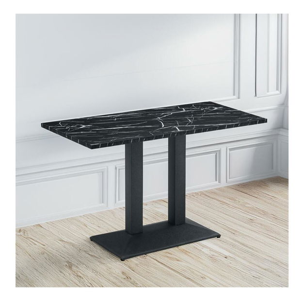 Blagovaonski stol Rahola 2 (crni mramor + crna) (za 4 osobe)