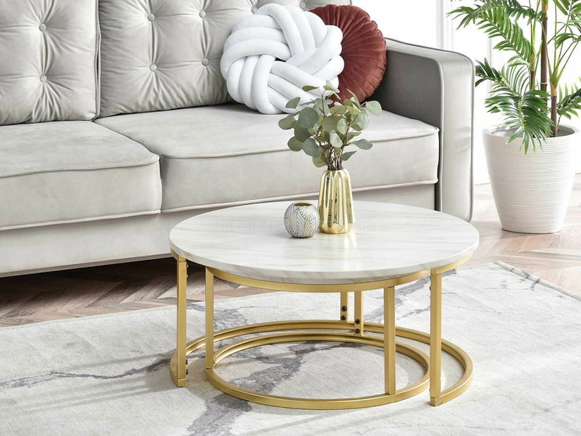 Măsuță de cafea Kolja Zest Xl (bej + auriu)