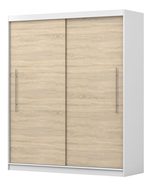 Šatníková skriňa Thovan (biela + dub sonoma)