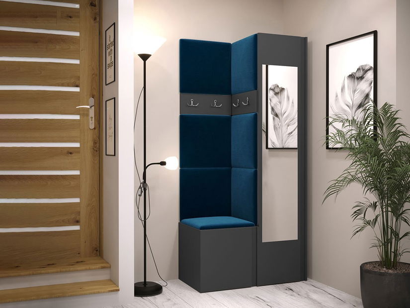 Mobilier hol Tovenaz XXV (grafit + albastru închis)