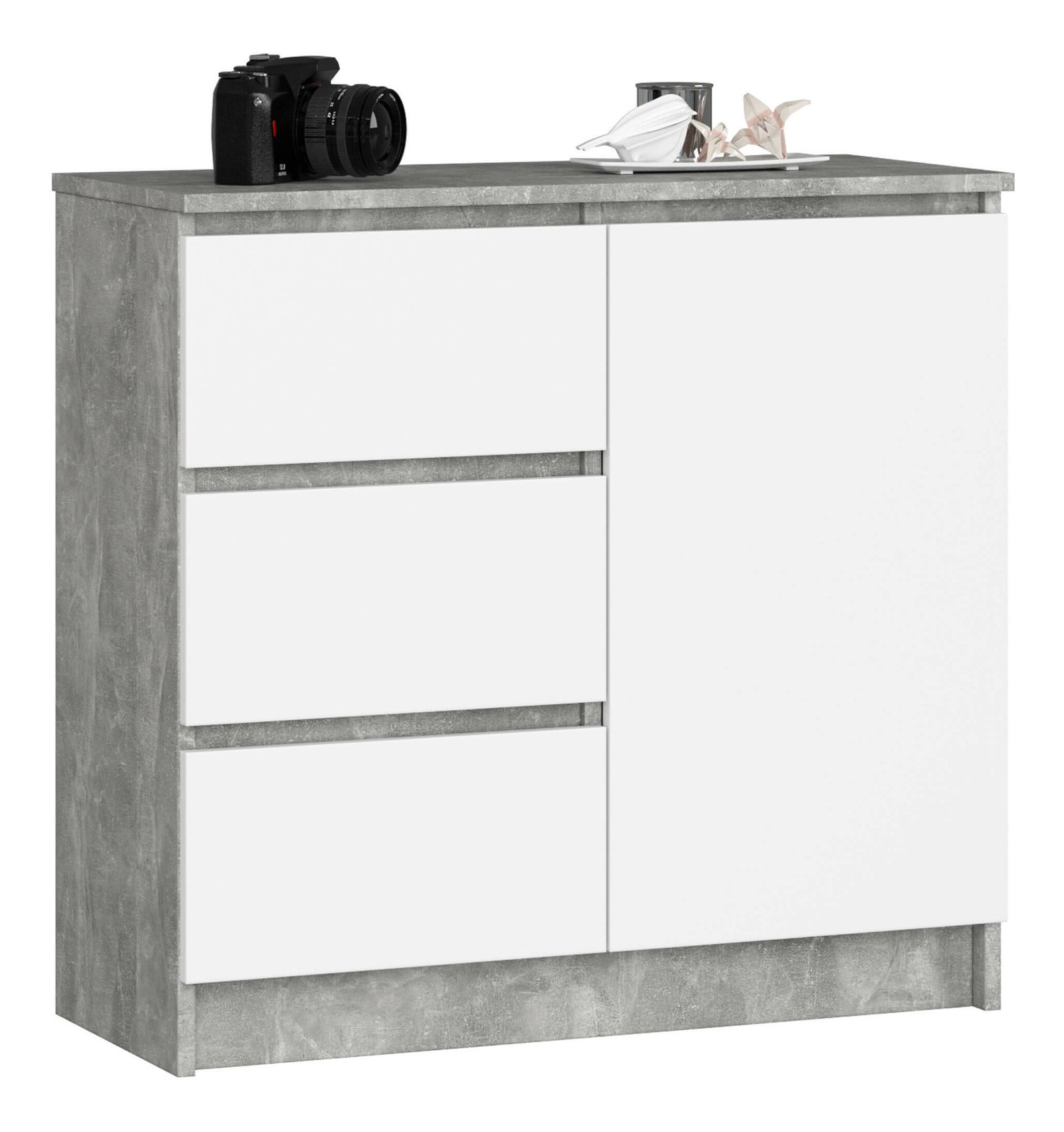 Komód Komeito (beton + fehér)